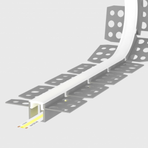 Profilé large encastrable flexible pour arches et voûte, à enduire